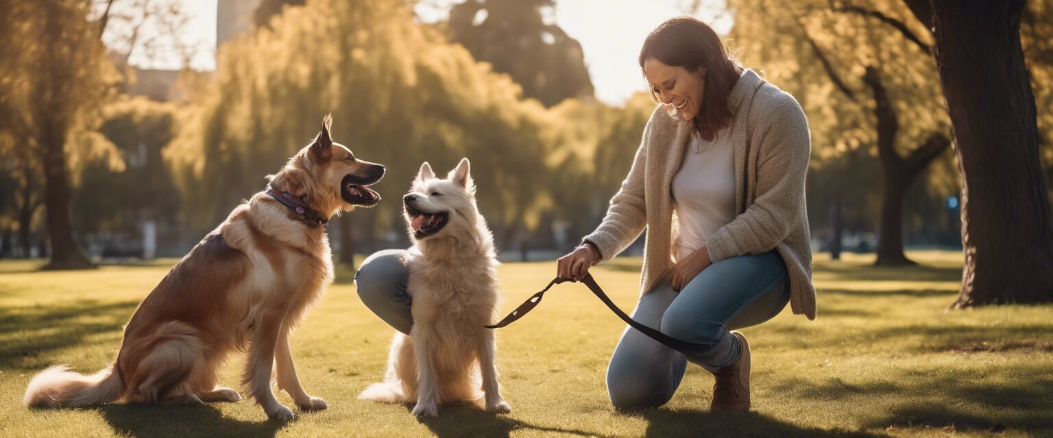 Happy pet owner with their new dog