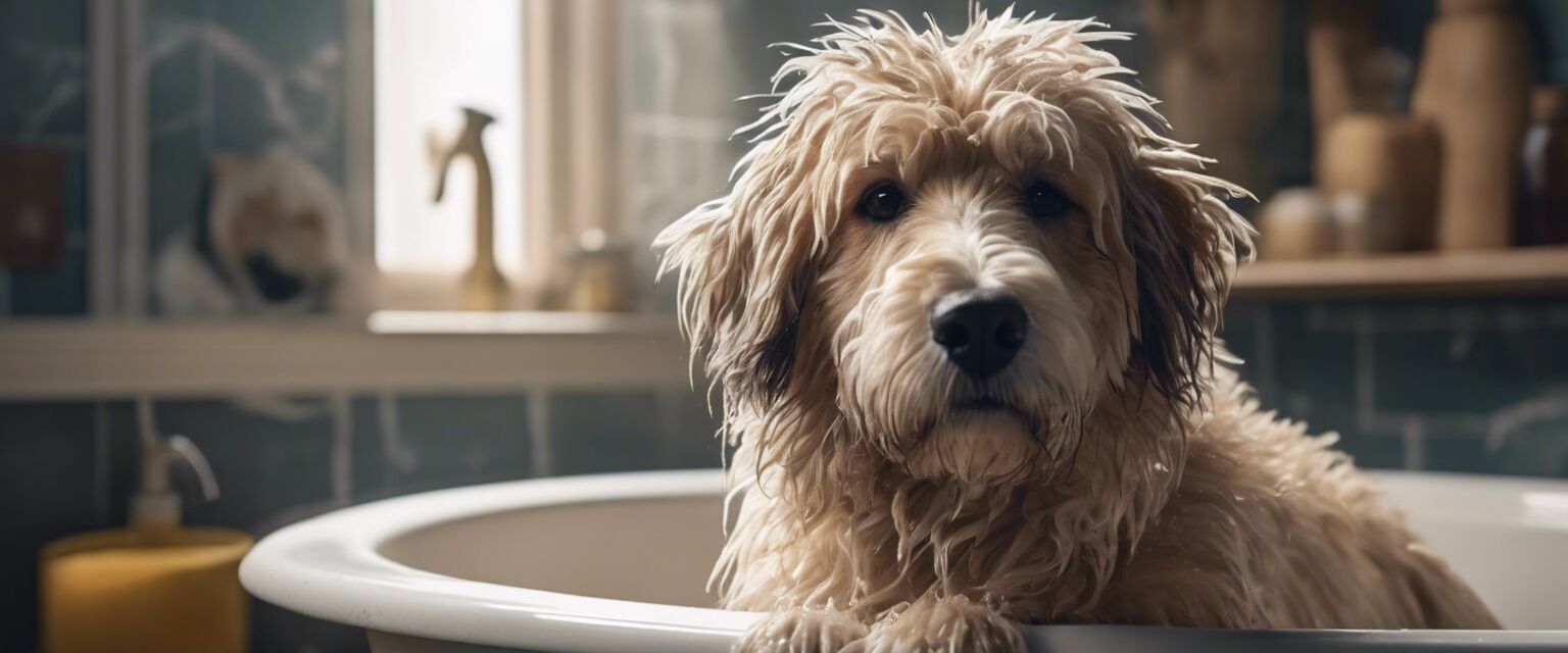 Dog bathing process